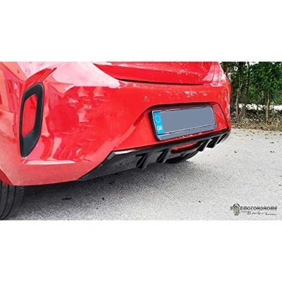 Image of Rear bumper skirt (Diffuser) compatible with Opel Corsa F GS Line 2019 (with single exhaust) (ABS)