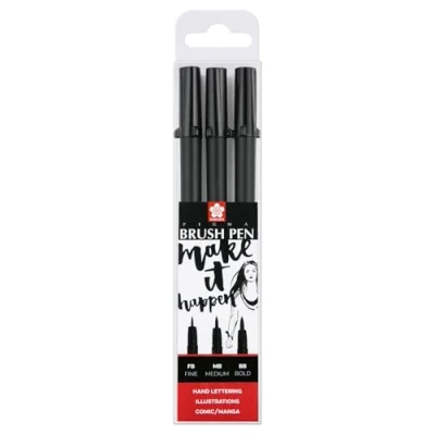 Image of SAKURA Pigma Brush Black Set 3