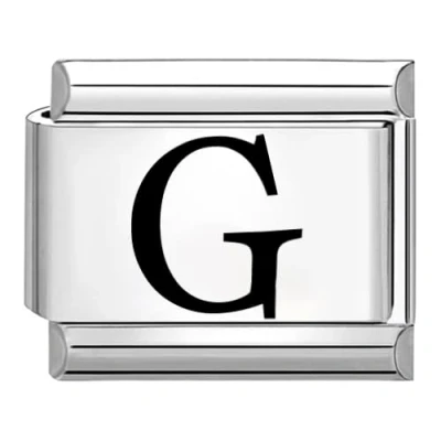 Image of Quiges 9mm Italian Style Charm Link Module Stainless Steel Laser Alphabet Letter G for Bracelets