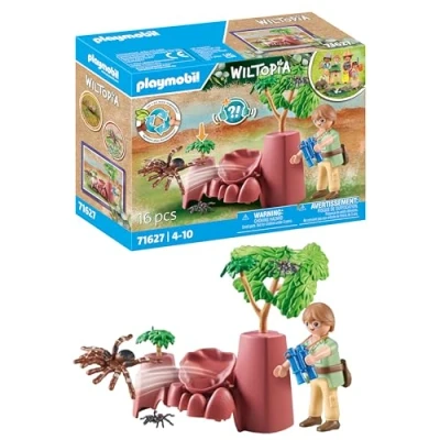 Image of Playmobil 71627 Wiltopia: Spider Rocks, including a Tarantula and two small spiders, made from over 80% recycled bio based material, detailed play sets suitable for children ages 4+