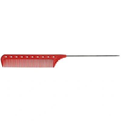 Image of Y.S. Park YS 112 Fine Tooth Pin Tail Comb, Red, 0.09 kg
