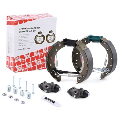 Image of 7701205722 brake Set, drum brakes FEBI BILSTEIN 37235 Rear Axle with accessories, wheel cylinder, attachment material RENAULT: CLIO 2