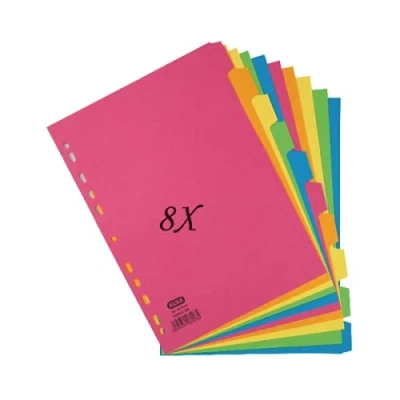 Image of Elba 10 Part Manilla Bright Dividers 160gsm A4 Assorted 400008300 “8X