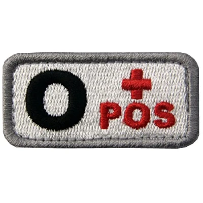 Image of Tactical Type O Positive Blood Patch Embroidered Morale Applique Fastener Hook &amp; Loop Emblem Red Black