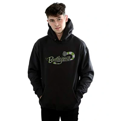 Image of Beetlejuice Men&#039;s Sandworm Alt Logo Hoodie Black Large