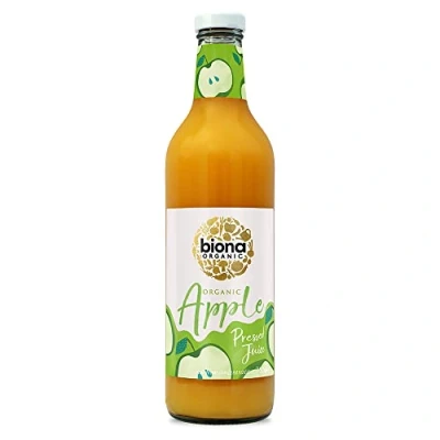 Image of Biona Organic Apple Juice 750ml, Pack of 6 Immediately Pressed After Harvest Recyclable Glass Bottle Not From Concentrate No Added Sugar Vegan
