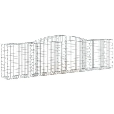 Image of vidaXL Arched Gabion Baskets 4 pcs 400x50x100/120 cm Galvanised Iron