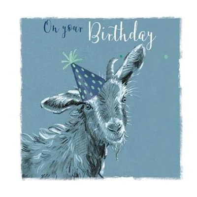 Image of Ling Design Birthday Greeting Card Adorable Goat with a Party Hat Suitable for Him / Her