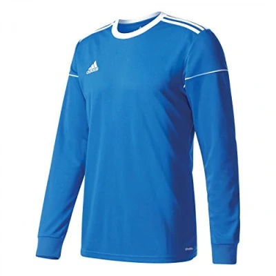 Image of Adidas Men&#039;s SQUAD 17 JSY LS Long Sleeved T Shirt, Bold Blue/White, 7 8Y