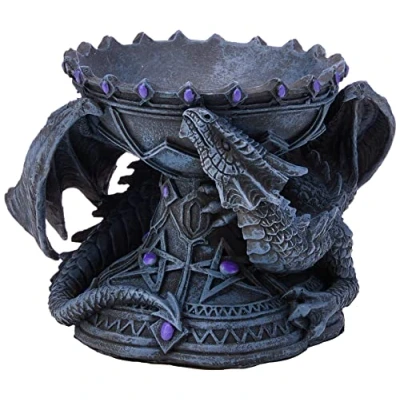 Image of Nemesis Now Dragon Crystal Ball Holder, Resin, Grey, 18cm