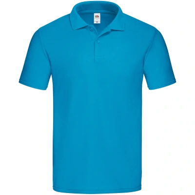 Image of Fruit of the Loom Mens Original Pique Polo Shirt (Azure) Multicolour Cotton Size Large