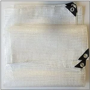 Image of GARDIFLEX CLEAR REINFORCED TARPAULIN MESH &amp; EYELETS VARIOUS SIZES + 6 x BUNGEES (2M 3M)
