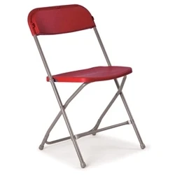 Image of Flat Back Folding Chair : Burgundy