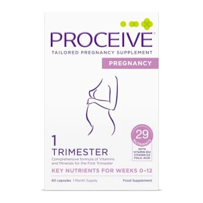 Image of Proceive® Pregnancy Trimester 1 (1 12 Weeks) Vitamin &amp; Mineral Supplements 60 Capsules Vegan