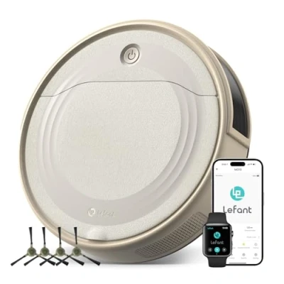 Image of Lefant M310 Robot Vacuum Cleaner, 4500Pa Strong Suction, 180 Min, 7.9 cm Thin 28 Diameter, Automatic Self Charging Small Robotic Vacuum, 2.4G Wi Fi/App/Alexa Control, Ideal for Pet Hair Hard Floor