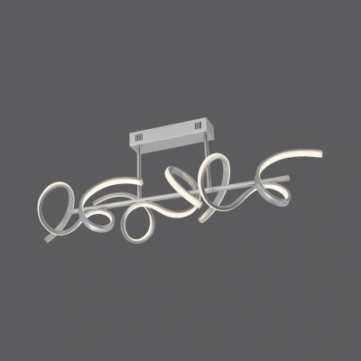 Image of Curls Integrated LED Semi Flush Ceiling Light Silver 3x 8.6W 3000K Dimmable