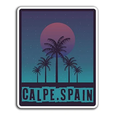 Image of 2 x 10cm Calpe Spain Sun Vinyl Stickers Travel Sticker Laptop Luggage #32119 (10cm Tall)