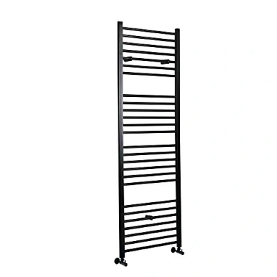 Image of Milano Nero Black Straight Bar Heated Towel Rail 1800mm x 400mm