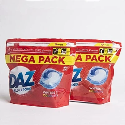 Image of Daz All in 1 Pods Washing Liquid Capsules For Whites &amp; Colours (2 x 54 Washes)
