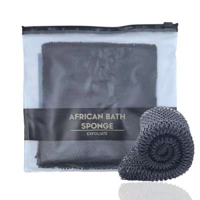 Image of XIANZANDER African Net Sponge,African Exfoliating Net,African Sponge,Deep Cleaning Scrubber Back Scrubber,African Bathing Sponge for Men and Women(Black)