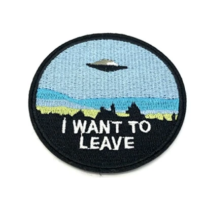 Image of I Want To Leave UFO Iron On Sew Cosplay Embroidered Patch