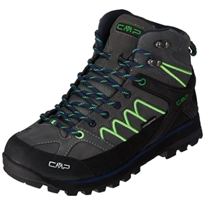 Image of CMP Men&#039;s Moon MID Trekking Shoes WP, Grey Green Fluo, 9.5 UK
