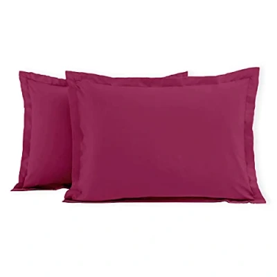 Image of Home Linge Passion Set of 2 pillowcases 100% cotton 57 thread count, 50 x 70 cm, Oxford finish (flat stitched frill) Baikal Fuchsia