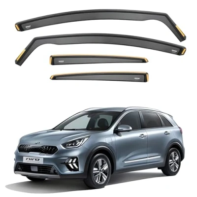 Image of iSpeed Premium Wind Deflectors for KIA NIRO mk1 5 doors 2016 2021 4 pc Keep Your Car Ventilated In Rain Reduce Turbulence Tinted, Channel Type