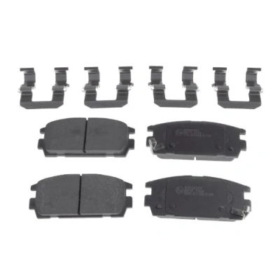 Image of 58302H1A00, 58302H1A10 Brake pad set BLUE PRINT ADG04251 Rear Axle with acoustic wear warning attachment material HYUNDAI: Terracan