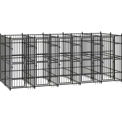 Image of vidaXL Outdoor Dog Kennel Steel 9.22 m²
