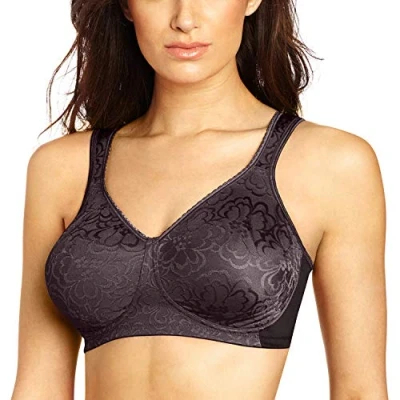 Image of Playtex Women&#039;s 18 Hour Ultimate Lift Wireless Full Coverage Bra, Single Or 2 Pack, Opaque, Black, 42C
