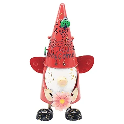 Image of L &amp; P Home Gifts Ornaments, Metal, Ladybug Gnome, One Size