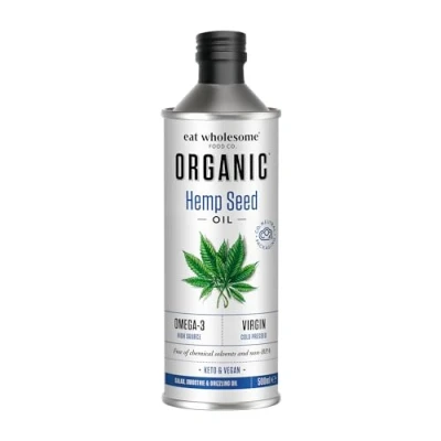 Image of Eat Wholesome Organic Hemp Seed Oil, 500ml Cold pressed &amp; High Source of Omega 3
