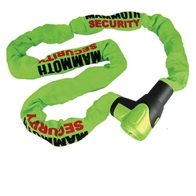 Image of Mammoth Motorcycle Chain Integral Lock Heavy Duty 10mm Thick Hardened Steel Security 1.6 Metre Length LOCM005