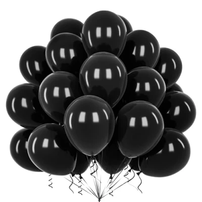 Image of Teselife Black Balloons, 50Pcs 12 Inch Matte Latex Balloon Arch Garland Kit Men Boys Birthday Wedding Proposal Anniversary Graduation Retirement Engagement Baby Shower Halloween Party Supplies