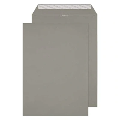 Image of Blake Creative Colour C4 229 x 324 mm 120 gsm Peel &amp; Seal Wallet Envelopes (63425) Storm Grey Pack of 10