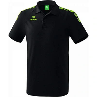 Image of Erima Men Essential 5 C Polo Shirt Black/Green Gecko, 3X Large