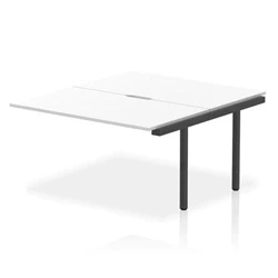 Image of Evolve Plus 1400mm B2B Office Bench Desk Ext Kit White Top Black Frame