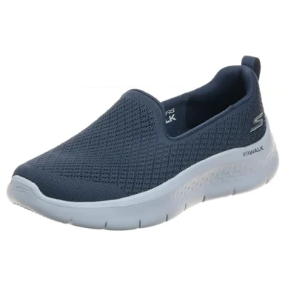 Image of Skechers Women&#039;s GO Walk Flex Ocean Sunset Trainers, Navy Textile/Trim, 5 UK