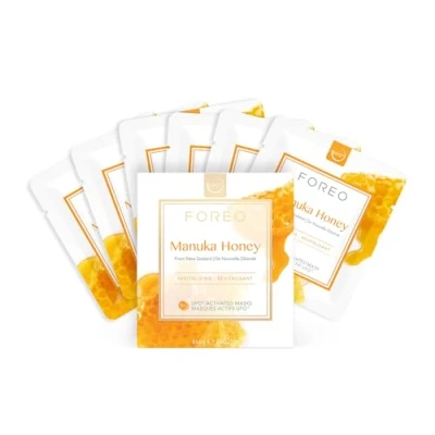 Image of FOREO Manuka Honey UFO Activated Facial Mask for Dull and Fatigued Skin, 6 pack, Anti Aging, Soothing, &amp; Allantoin, Cruelty Free, Clean Formula, Compatible with all devices
