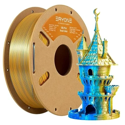 Image of ERYONE Silk PLA Filament 1.75mm, 3D Printer +/ 0.03mm, 1KG Spool, Purple &amp; Blue