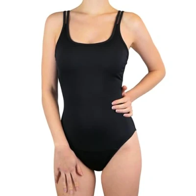 Image of MYLILY® Period Swimsuit Black I Beach Fashion Ladies During Menstruation Swim Extra Protection at The for Light Days Zero Waste S