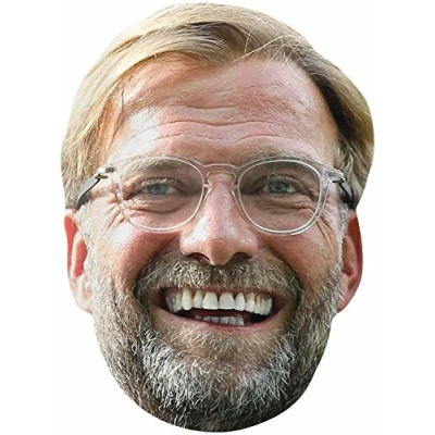 Image of STAR CUTOUTS SMP443 Jurgen Klopp 8 Pack of Cardboard Face Talking Point for Parties Use as Masks, Decorations Birthdays, Solid, Multicolour, Regular