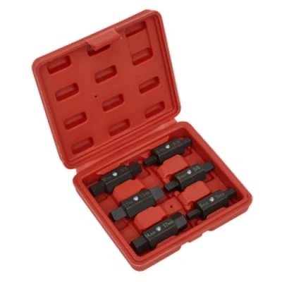 Image of Sealey Oil Drain Plug Key Set 6pc Double End
