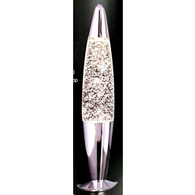 Image of Silver Glitter with Base Rocket Shape Peaceful Motion Lava LAMP