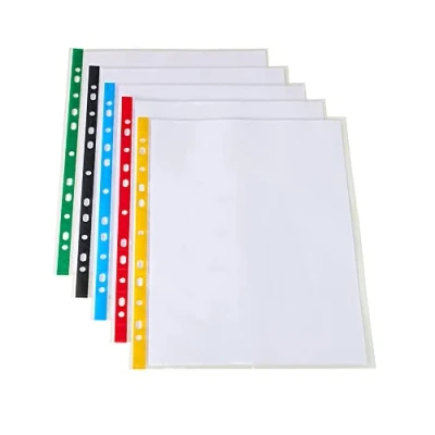 Image of SUMMIT 100 Multi Colour Punched Pockets A4