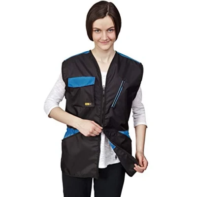 Image of DINGO Dog Training Vest for Sports, Agility, Fetch, Obedience, Waterproof Many Pockets Carry Toys&amp;Snacks 2 Way Zipper Drawstring Waist Blue Beach M Size 16406