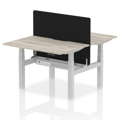 Image of Air B2B 1200x800 Adjustable 2P Bench Desk Scallop Gr Oak/Silver Screen