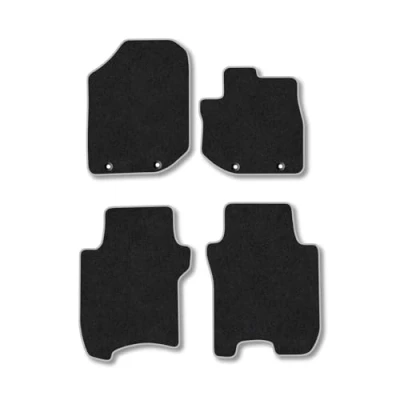Image of Car Mats Compatible with Honda Jazz (2011 2015) Tailored Fit Grey Carpet Floor Set Accessory Custom 4 Pieces Anti Slip Backing &amp; Binding Trim Edge