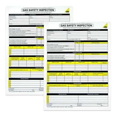 Image of 2 X Pads of Gas Safe Engineer Safety Check Inspection Certificate Report Sheet PAD 50 Set Book